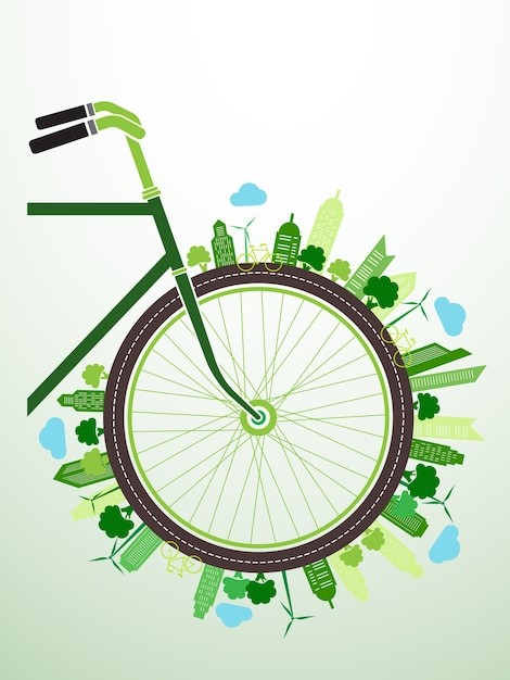 Vector bicycle green